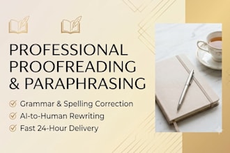 professionally proofread, paraphrase, and rewrite your english documents