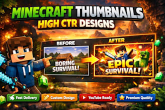 create eye catching trending minecraft thumbnails that boost clicks and views
