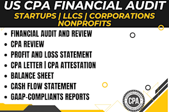 audit financial statements, CPA review, financial audit and profit and loss