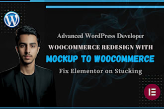 do woocommerce redesign mockup to woocommerce and fix elementor
