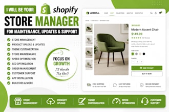 be your shopify store manager for maintenance, updates, support and management