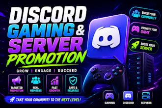 promote, advertise and boost ur discord server organic growth to get real member