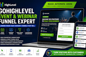 build gohighlevel event ghl landing page webinar funnel high ticket