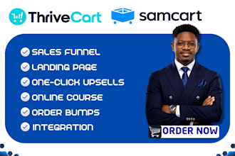 build your samcart thrivecart sales funnel or online course landing page
