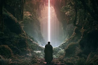 make a dreamy surreal or fantasy music album cover