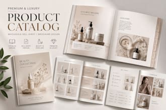 design premium luxury product catalog wholesale sell sheet beauty brochure