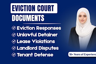 draft eviction response and unlawful detainer court documents