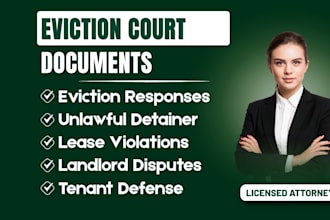 draft eviction response and unlawful detainer court documents