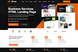 design a stunning HTML landing page or HTML static website