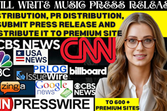 write music press release distribution, PR distribution, submit press release