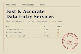 do fast, accurate data entry, transcription, or typing work