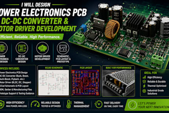 design power electronics pcb, dc dc converter and motor driver