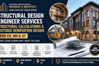 do co, nm, ut, wy, ne, ks architectural, structural mep permit drawing design