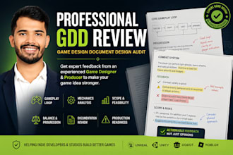 professionally review your game design document gdd