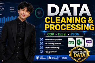 clean and format excel CSV and json data