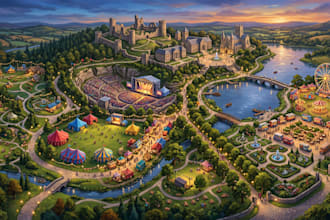 create concert map, fairground map and event site map, historical attraction map
