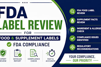 review fda food and supplement labels for fda compliance regulatory consulting