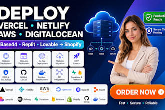 deploy vercel to netlify digitalocean base44 replit AWS cloud lovable to shopify