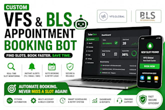 setup an appointment bot,vfs bot,booking bot,bls appointment