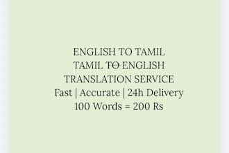 do tamil and english translation content writing instagram poster