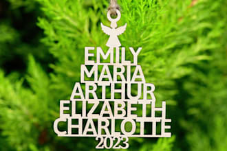 make a family name christmas tree ornament