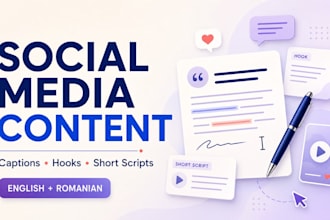 write social media captions and short video scripts