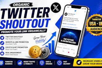 twitter shoutout promote crypto website link organically
