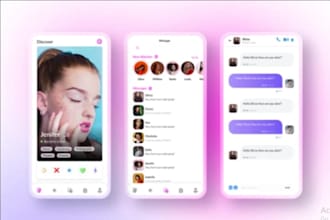 build tinder clone app, dating app, chat app, bumble, dating website, live chat