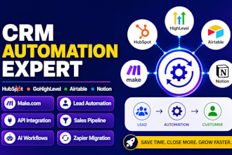 build make com crm automation with gohighlevel, clickup, moday, notion, airtable