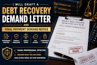 draft a debt recovery demand letter, final payment demand notice