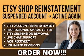 reinstate etsy shop etsy account reinstatement etsy suspension appeal letter