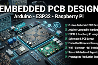 develop embedded pcb with arduino, esp32 and raspberry pi