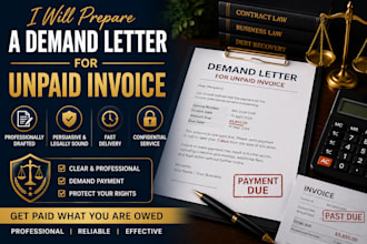 prepare a demand letter for unpaid invoice