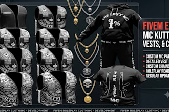 fivem clothing, eup mc kutties vests chains for fivem roleplay servers