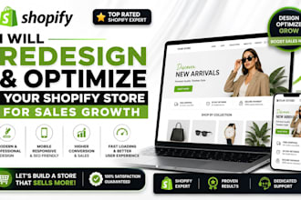 redesign, optimized your shopify store for sales growth