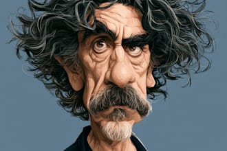 draw artistic cartoon caricatures