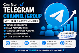 do telegram promotion telegram subscribers group and gain real organic followers