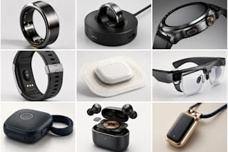 design smart wearable device, smart ring ar glasses enclosure wearable cad model