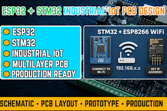 design esp32 stm32 industrial iot pcb for prototype and production