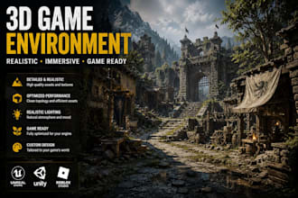 create immersive 3d game environments for unity engine and roblox