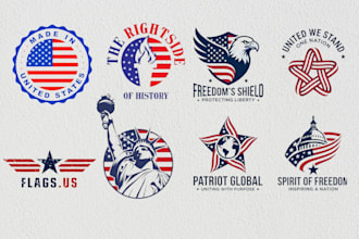 create patriotic flag political military army logo design