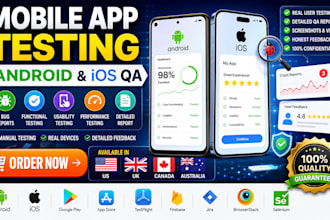 do manual mobile app testing, bug reporting, and usability review