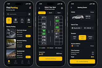 develop a smart car parking app, parking spot finder with booking app
