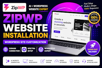 zipwp website installation wordpress site customization domain connection spectr