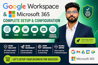 setup google workspace and microsoft 365 with dns, spf, dkim, and dmarc