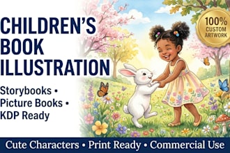 design children story book, child book illustration, picture book illustration