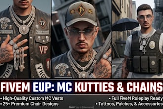 do fivem clothing, eup mc kutties vests chains for fivem roleplay servers