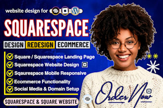 squarespace website design, squarespace website redesign, square website design