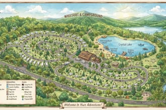 design glamping resort map, interactive digital maps
