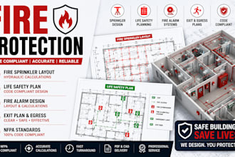 ca tx fl ny fire sprinkler system design and life safety plans, fire alarm